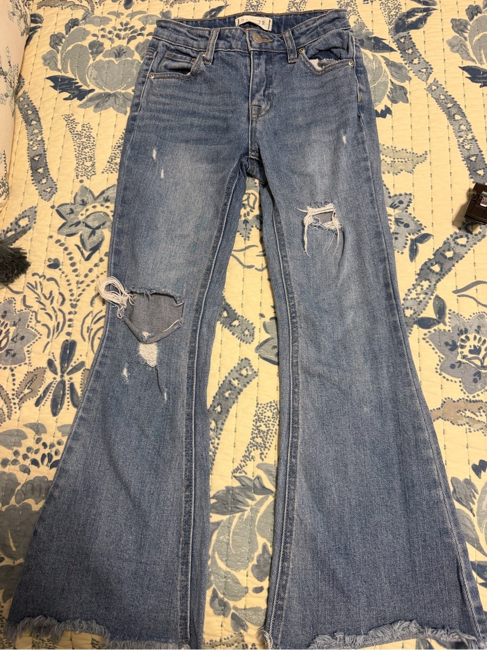Girls Harper Heritage High Rise Distressed Flared Jeans